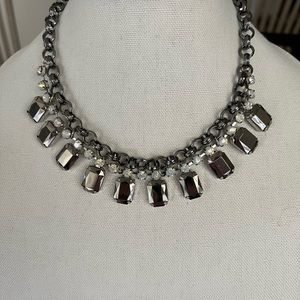 Chico’s silver & iridescent 18” choker style necklace